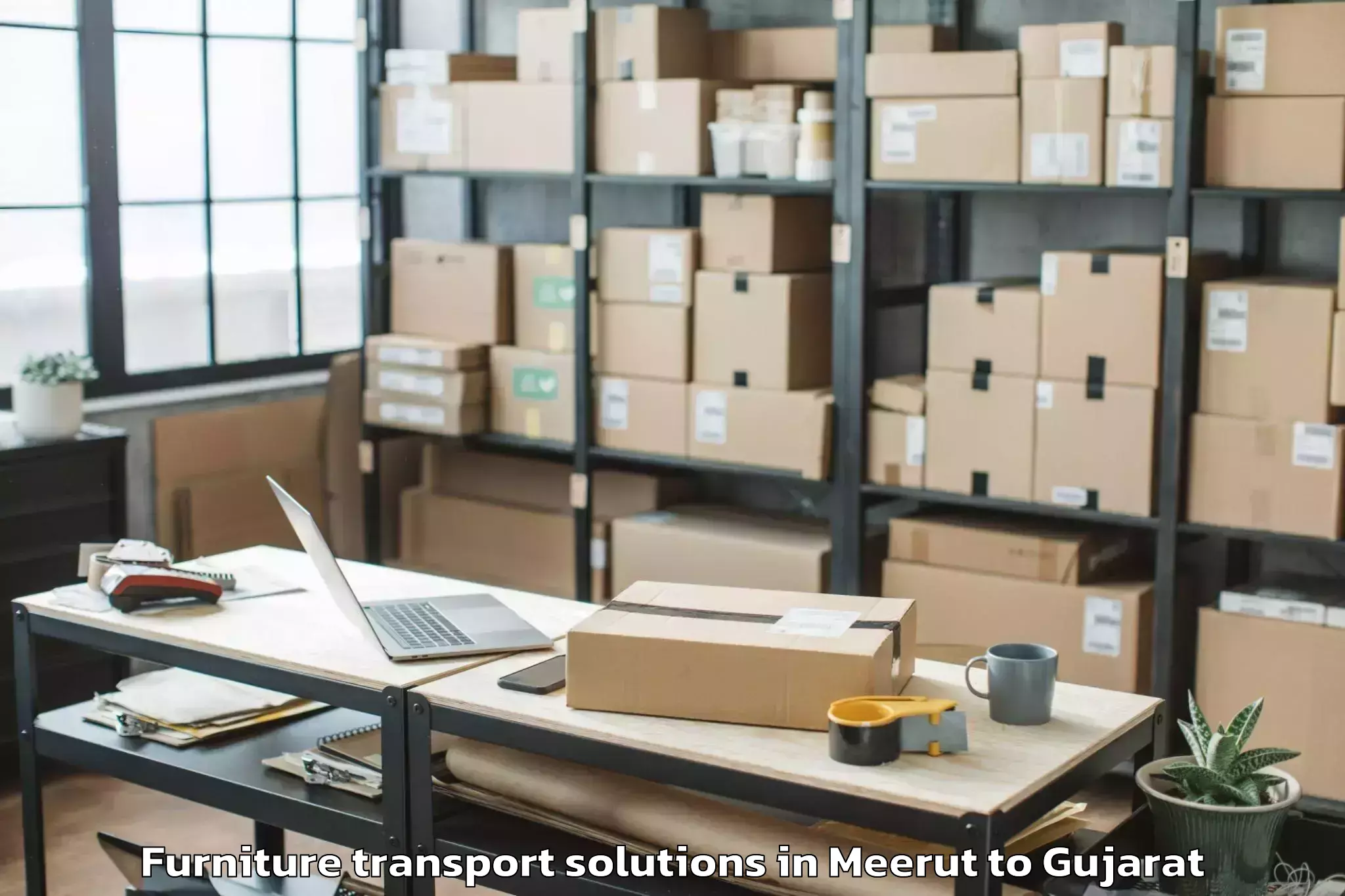 Get Meerut to Mahuva Furniture Transport Solutions